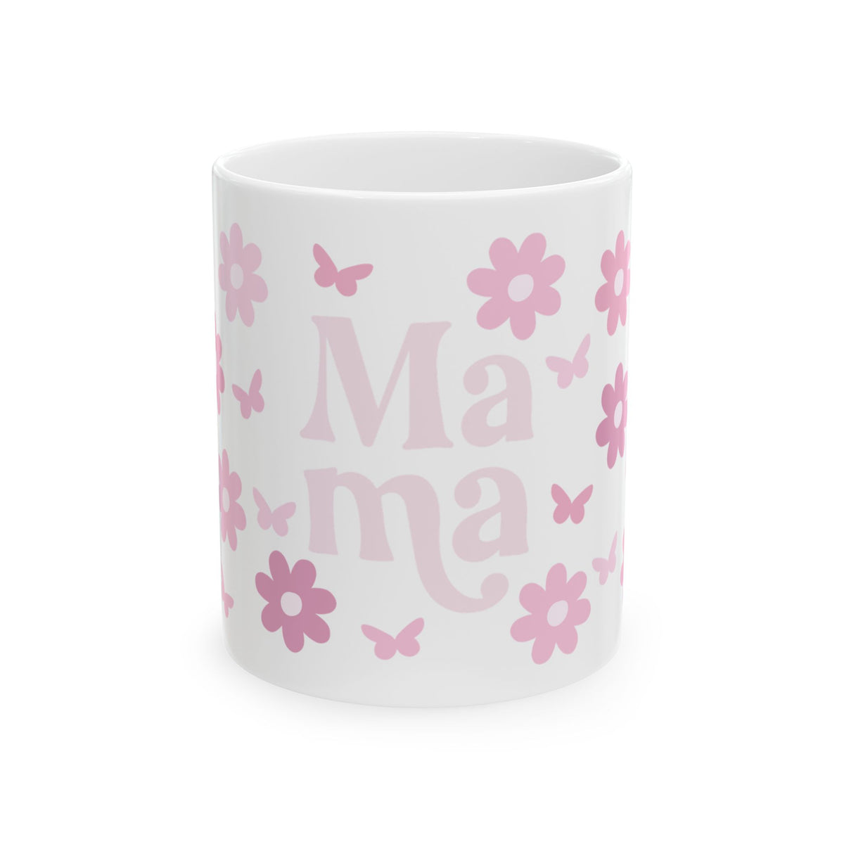 Mama Flower & Butterfly Cute Ceramic Mug Coffee Cup (11oz & 15oz)