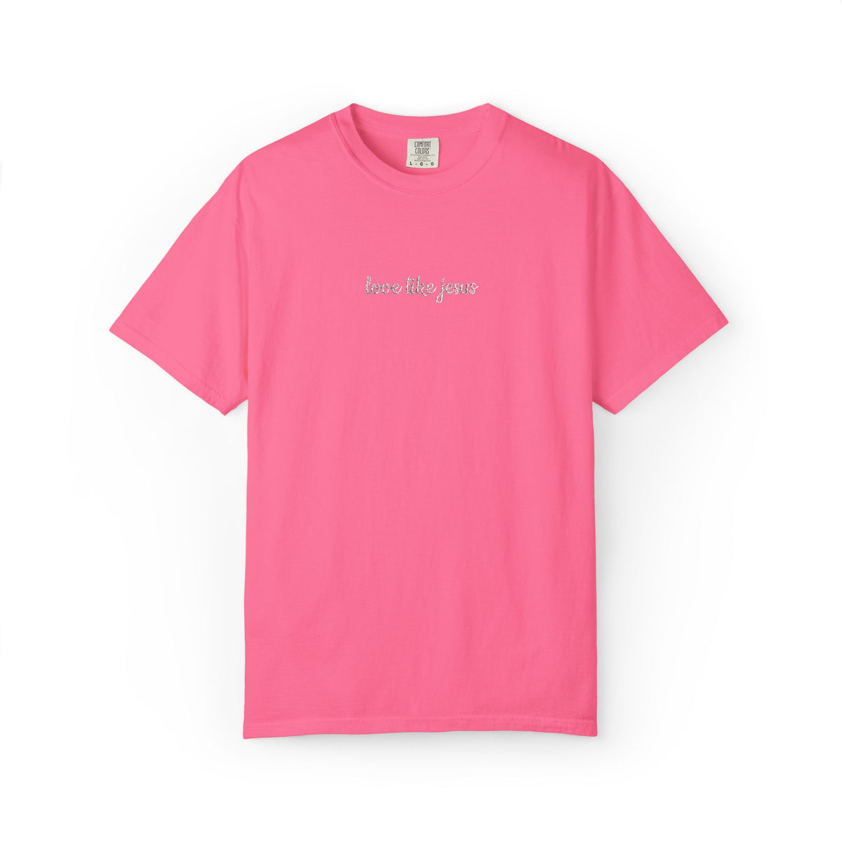 Love Like Jesus Embroidered Script Tee Christian T-Shirt