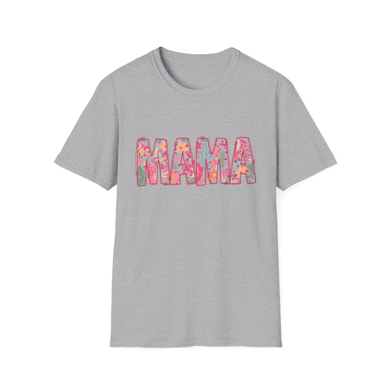 Mama Abstract Floral Graphic Women's Matching Mom & Me T-Shirt