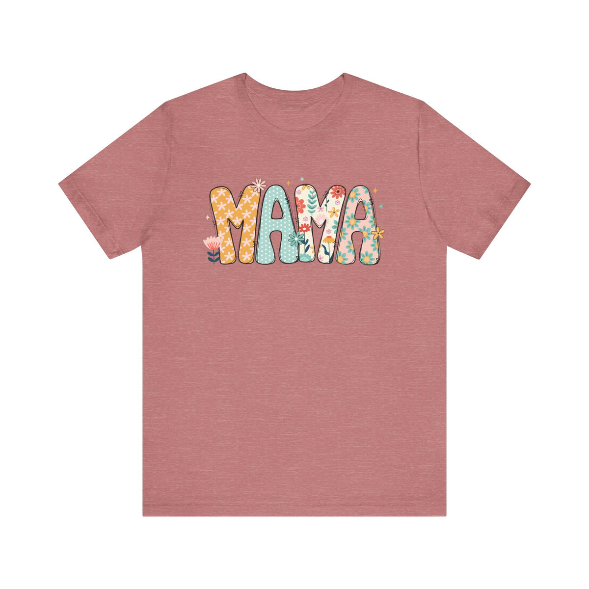 Floral Mama Women's Graphic Tee Flower Mom T-Shirt