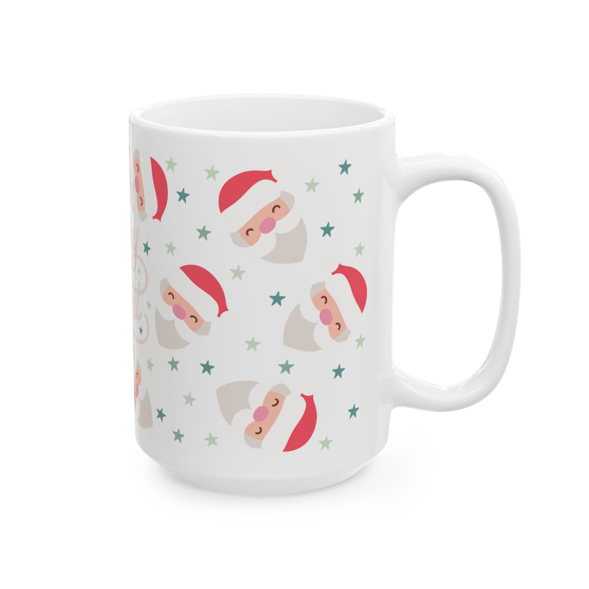 Merry & Bright Starry Santa Christmas Ceramic Mug Coffee Cup (11oz & 15oz)