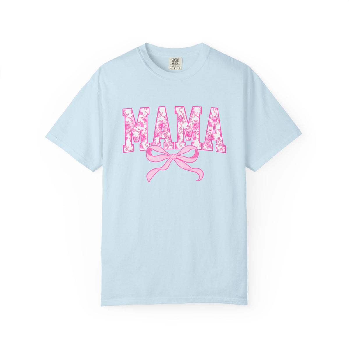 Mama Coquette Pink Toile Bow T-Shirt Cute Mom Graphic Tee