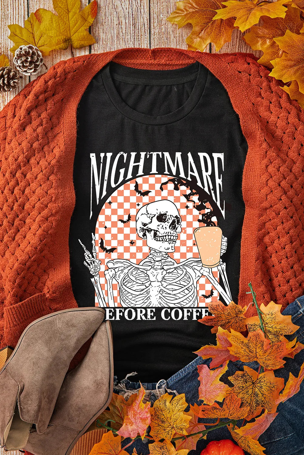 Nightmare Before Coffee Black Women's Graphic T-Shirt - Sydney So Sweet