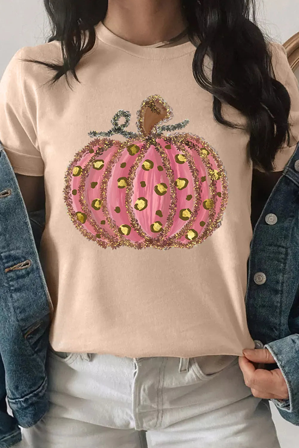 Pumpkin Round Neck Short Sleeve T-Shirt - Sydney So Sweet