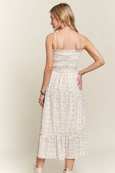 ADORA Smocked Floral Ruffled Hem Cami Dress - Sydney So Sweet