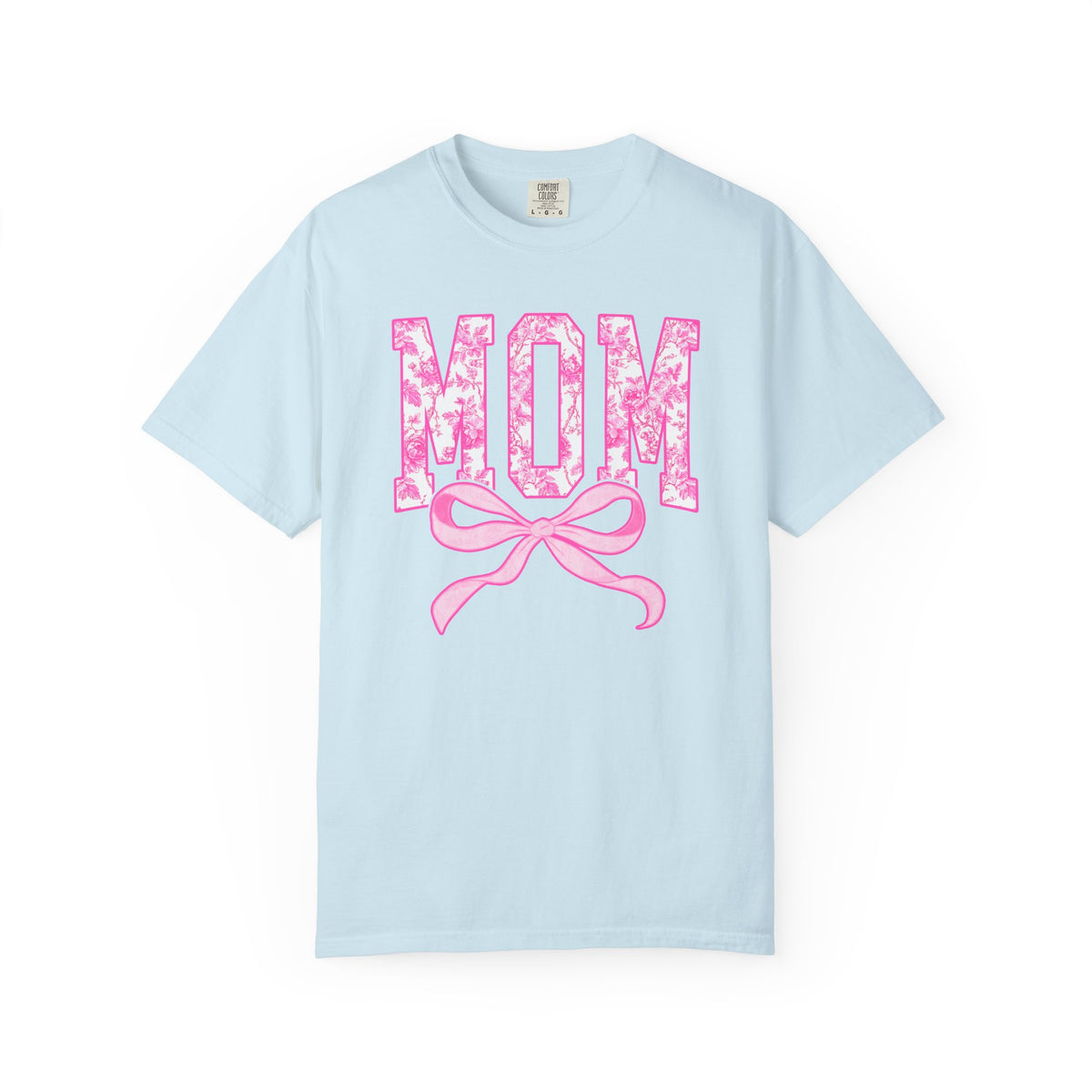 Mom Coquette Pink Toile Bow T-Shirt Cute Mama Graphic Tee