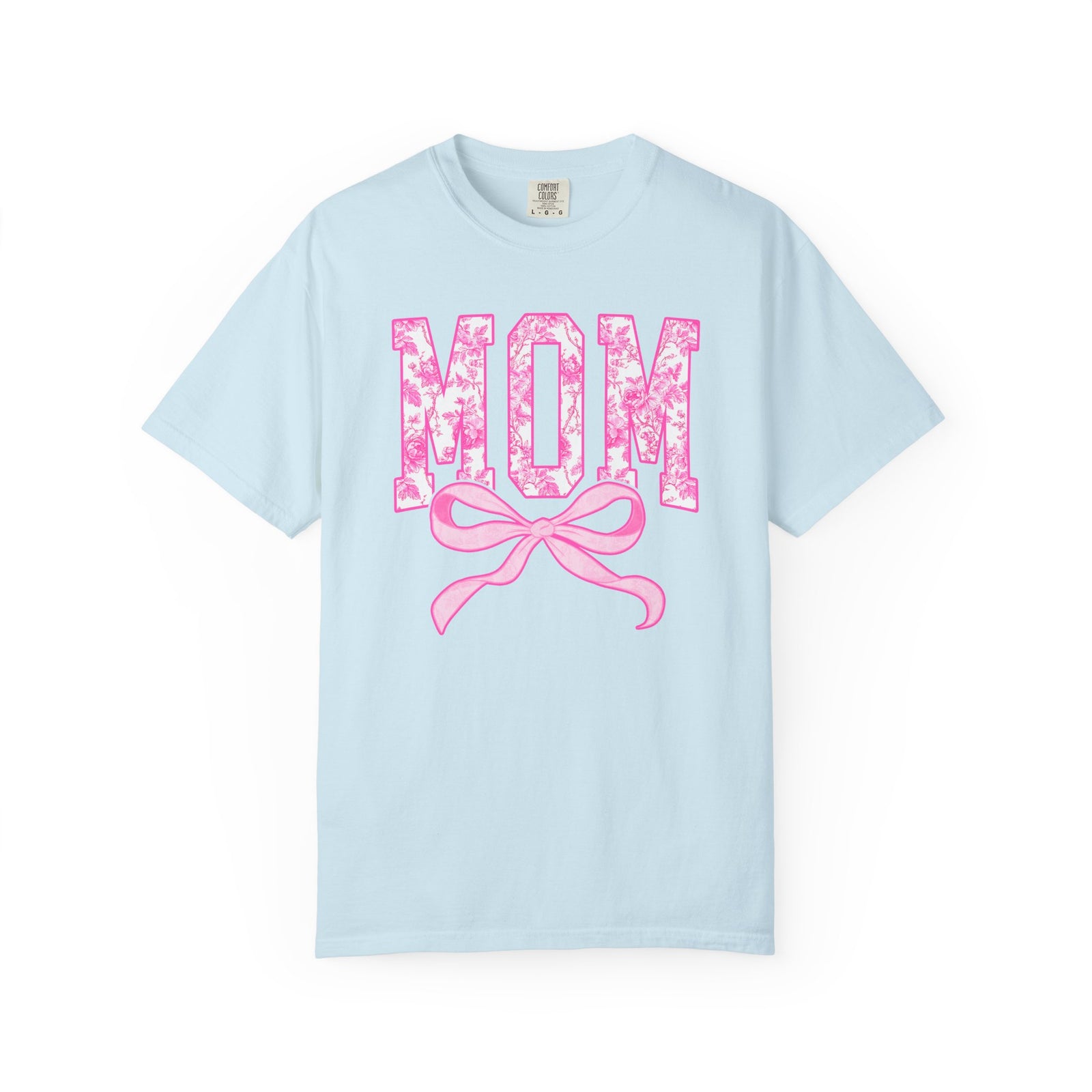 Mom Coquette Pink Toile Bow T-Shirt Cute Mama Graphic Tee