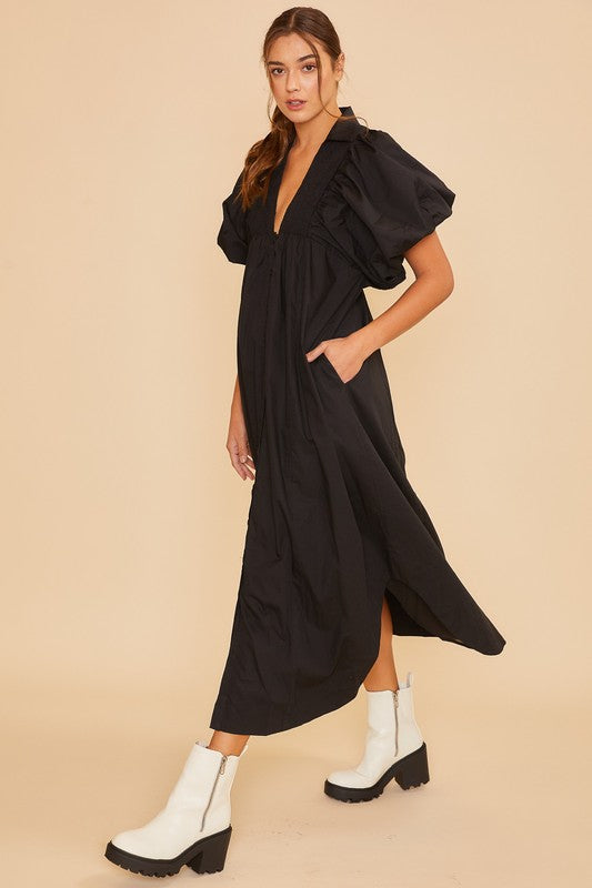 Annie Wear Smocked Puff Sleeve Midi Dress - Sydney So Sweet