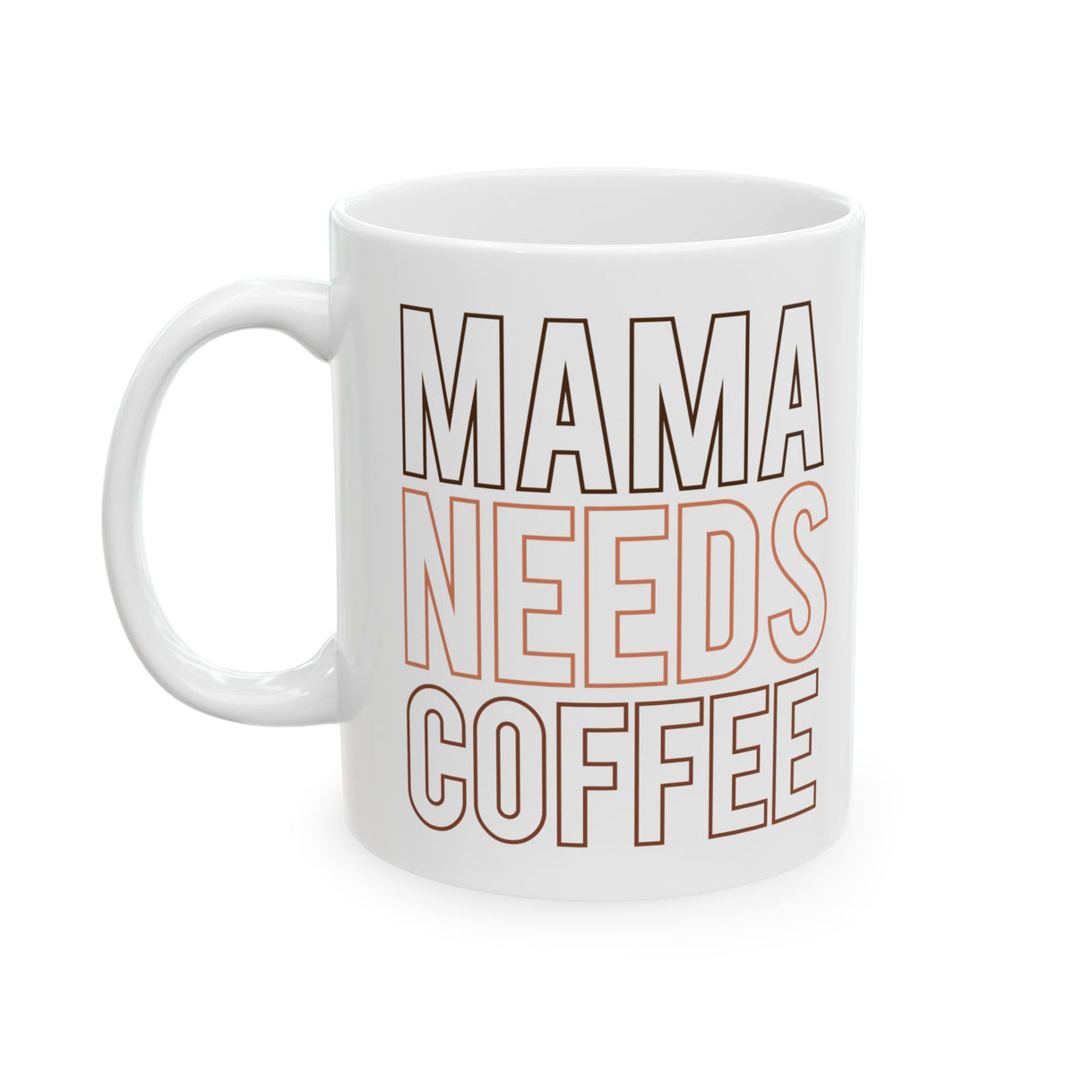 Mama Needs Coffee Cute Ceramic Mug Coffee Cup (11oz & 15oz)