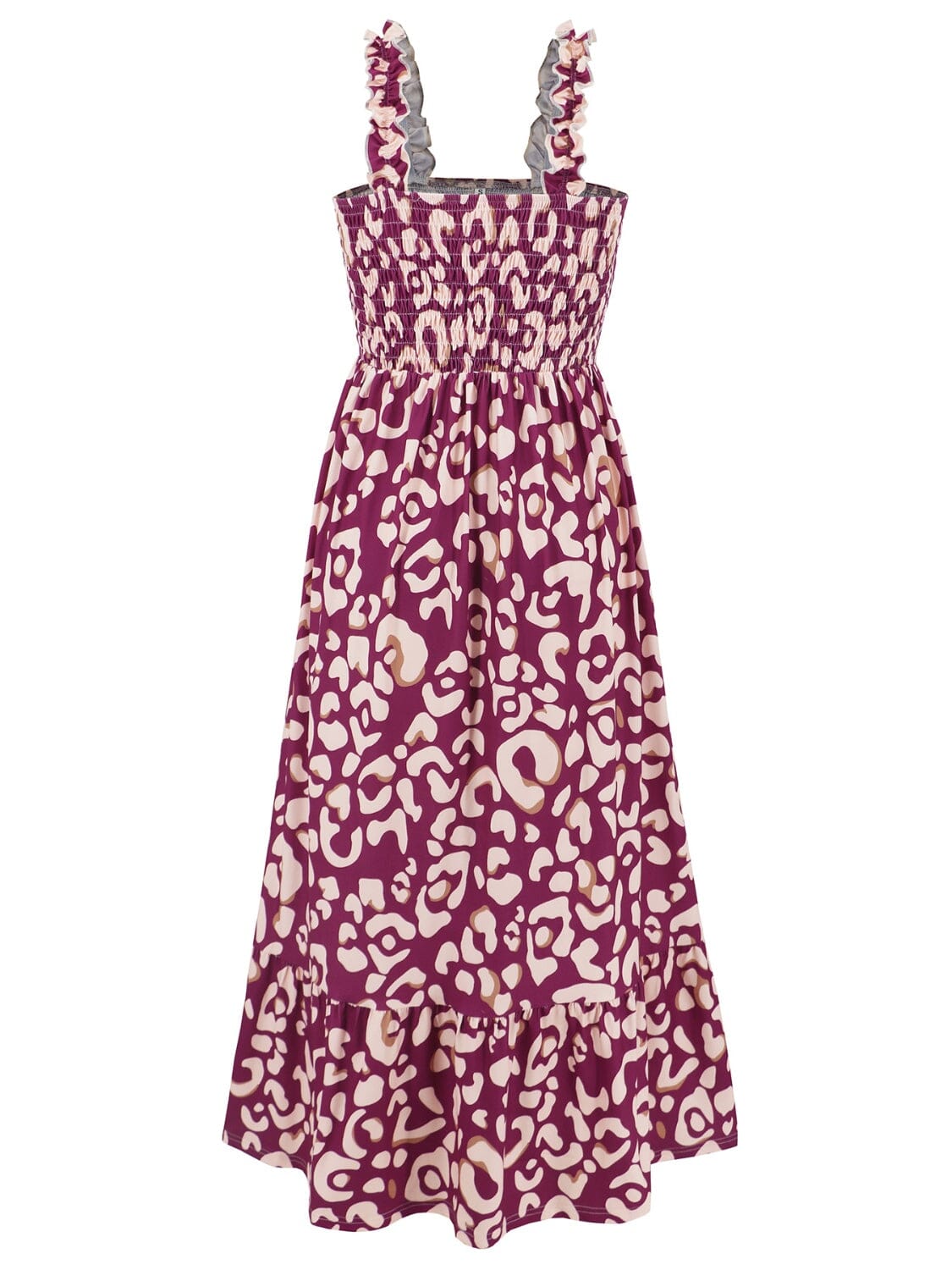 Smocked Printed Square Neck Sleeveless Dress - Sydney So Sweet