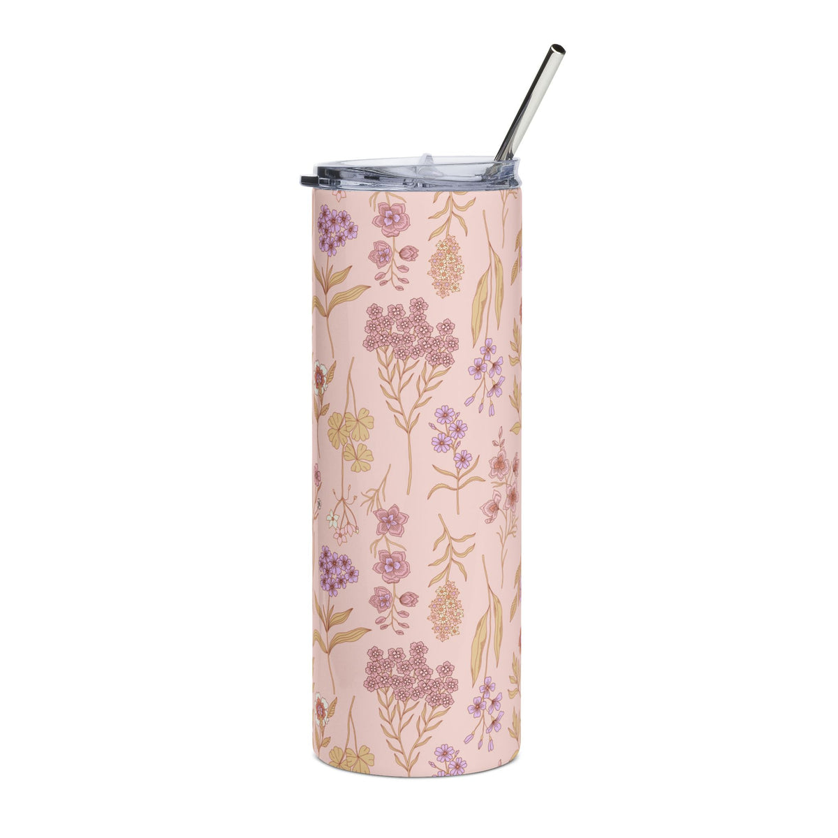 Pretty Pink Wildflower 20oz Floral Stainless Steel Tumbler Insulated Travel Cup
