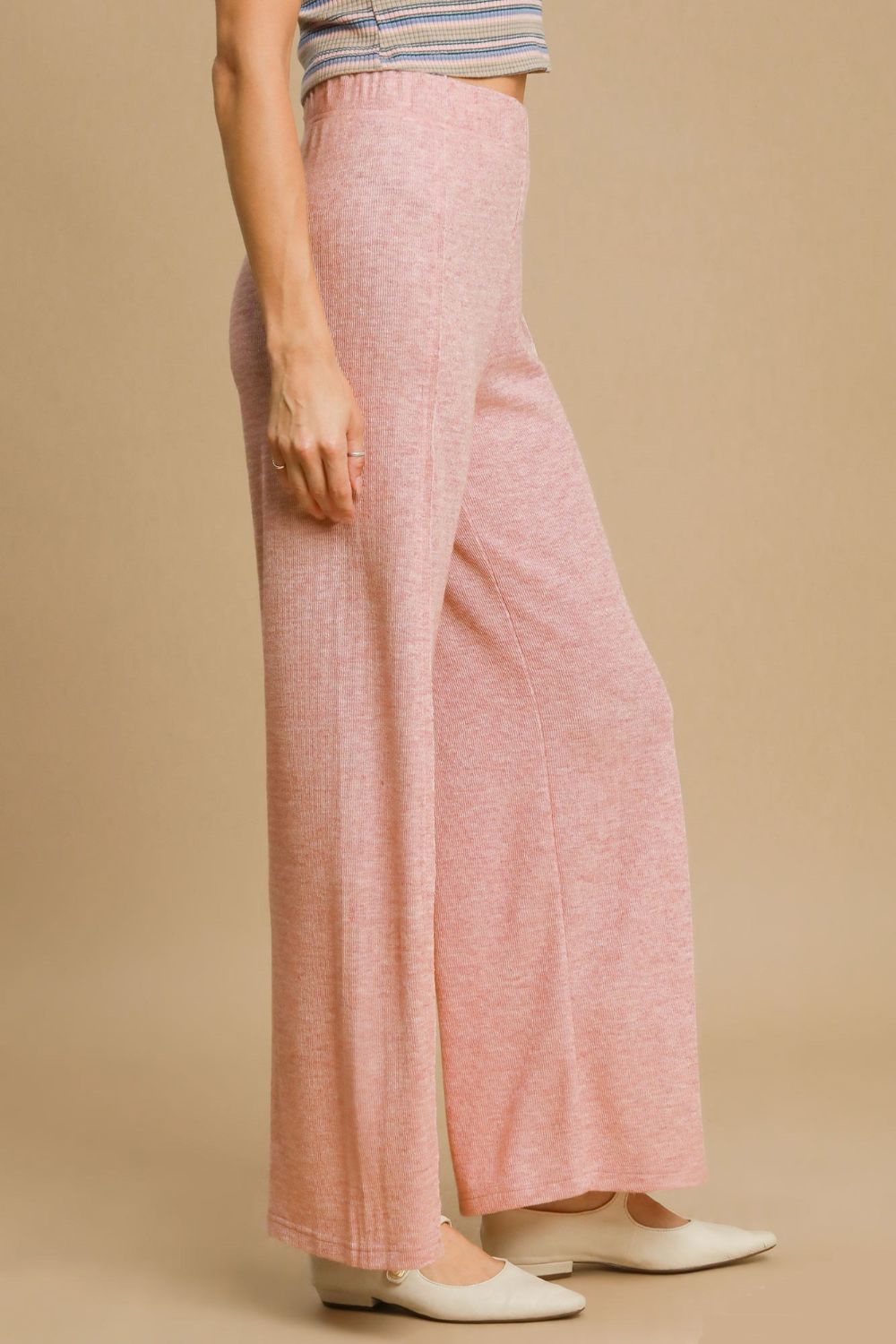 Umgee Elastic Waist Wide Leg Knit Pants - Sydney So Sweet