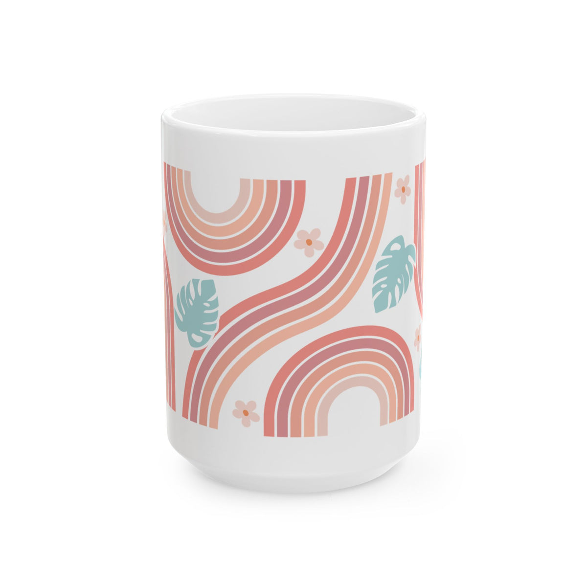 Boho Retro Rainbow Cute Ceramic Mug Coffee Cup (11oz & 15oz)