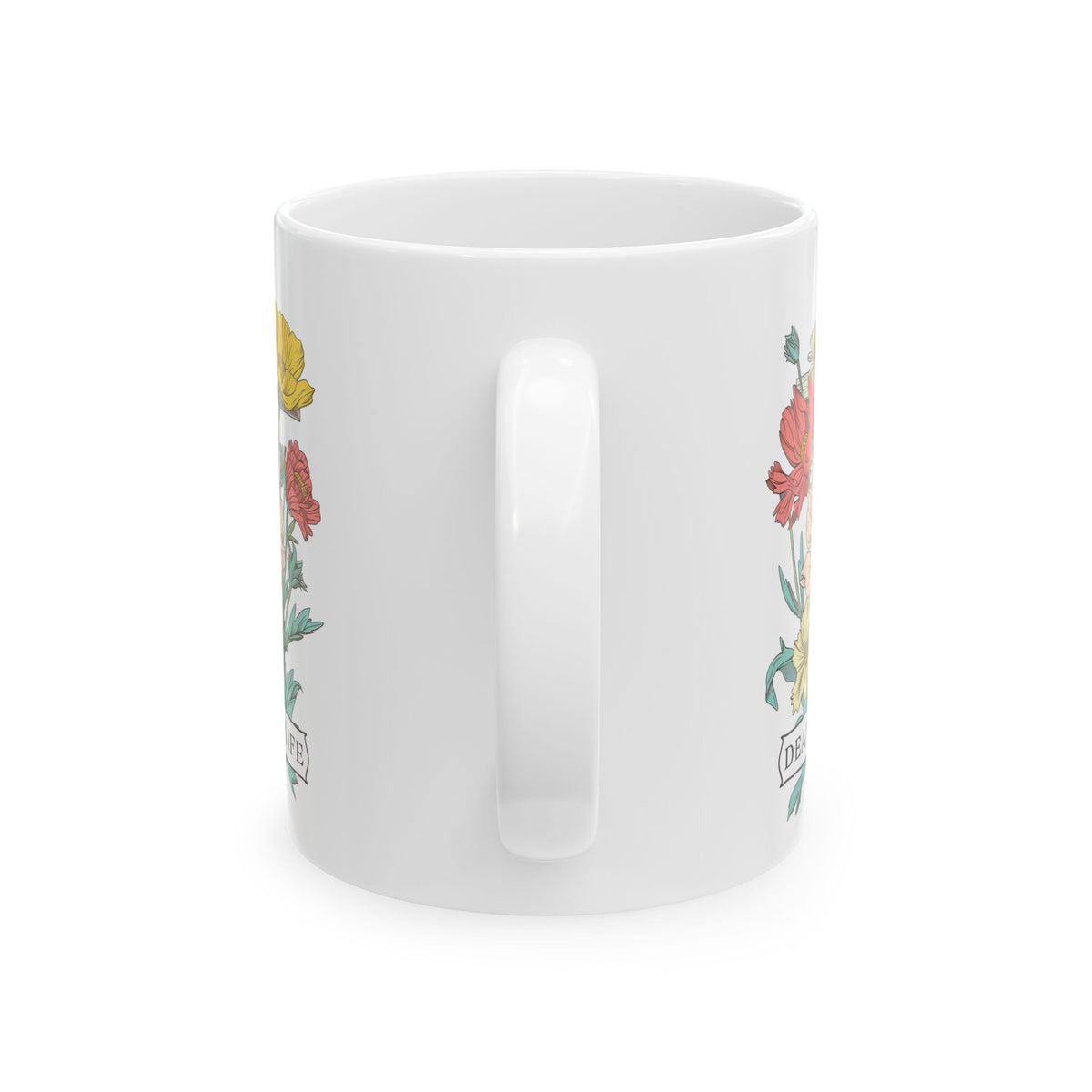 Death Came to Life Floral Cross Christian Ceramic Mug Coffee Cup (11oz & 15oz)