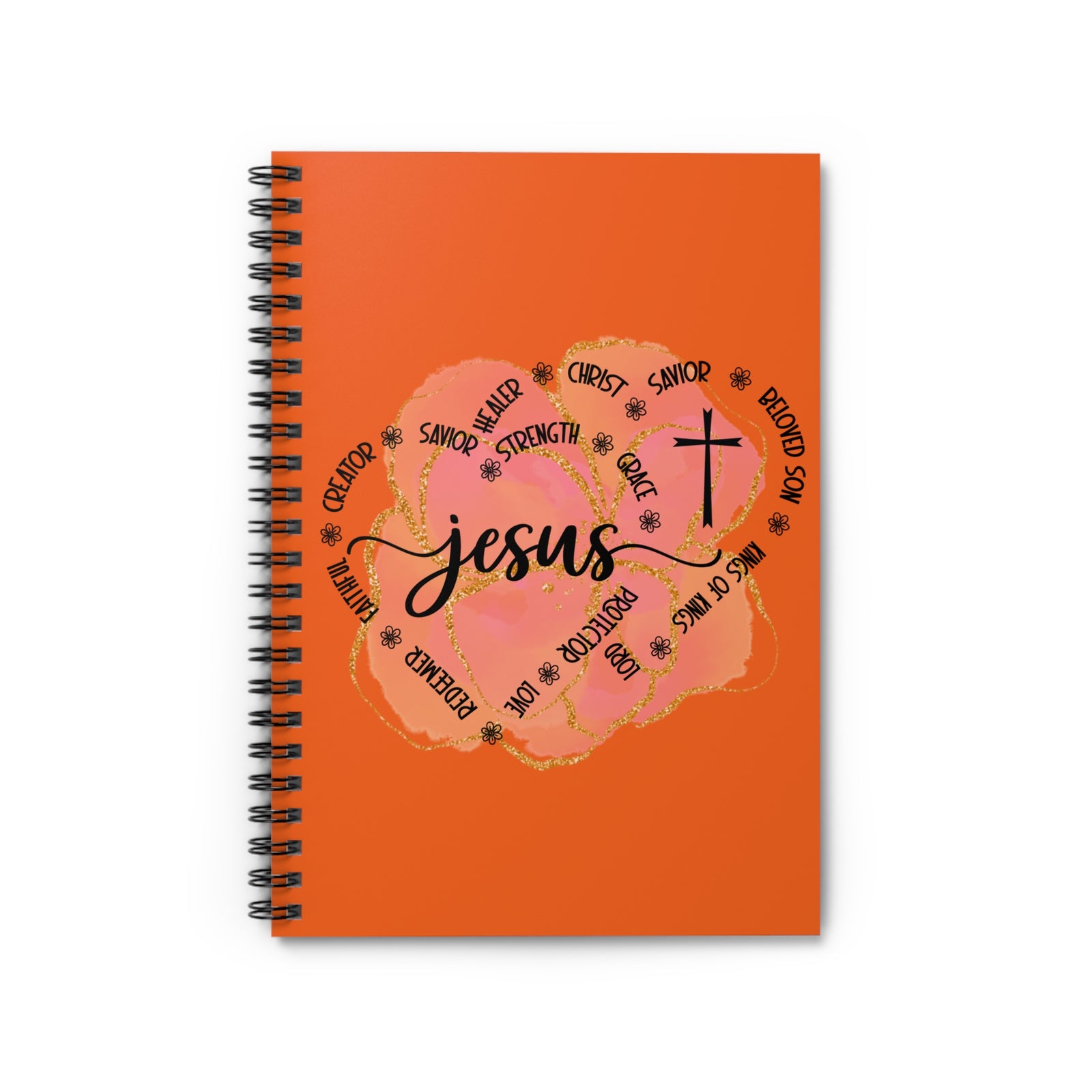 Jesus Strength & Grace Watercolor Spiral Ruled Notebook Christian Faith Journal