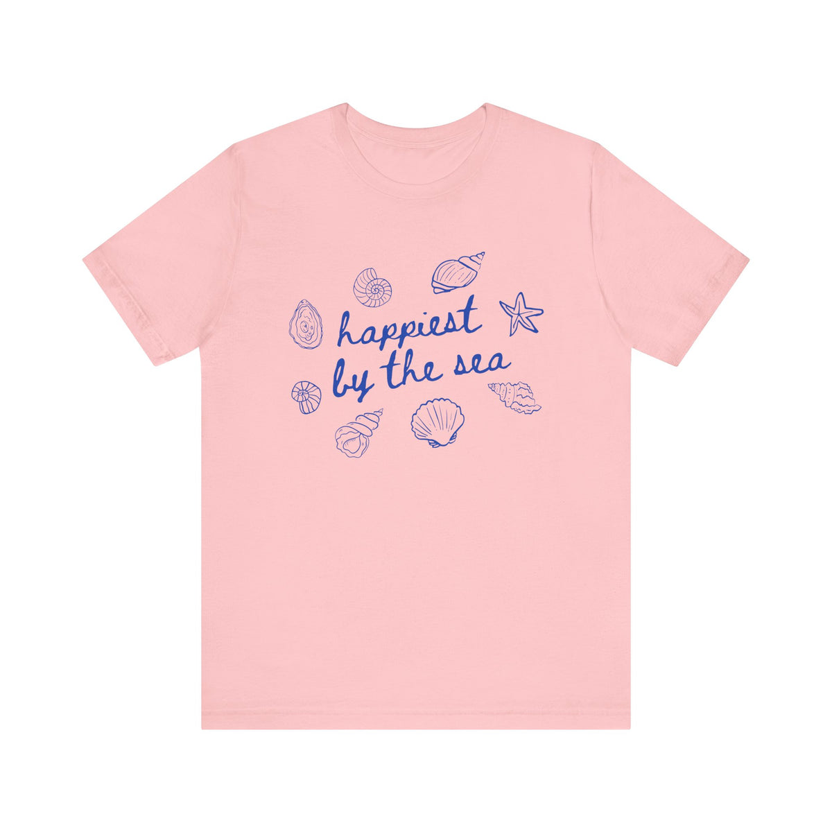 Happiest by the Sea Tee Women's Graphic Nautical Shells Beach T‑Shirt