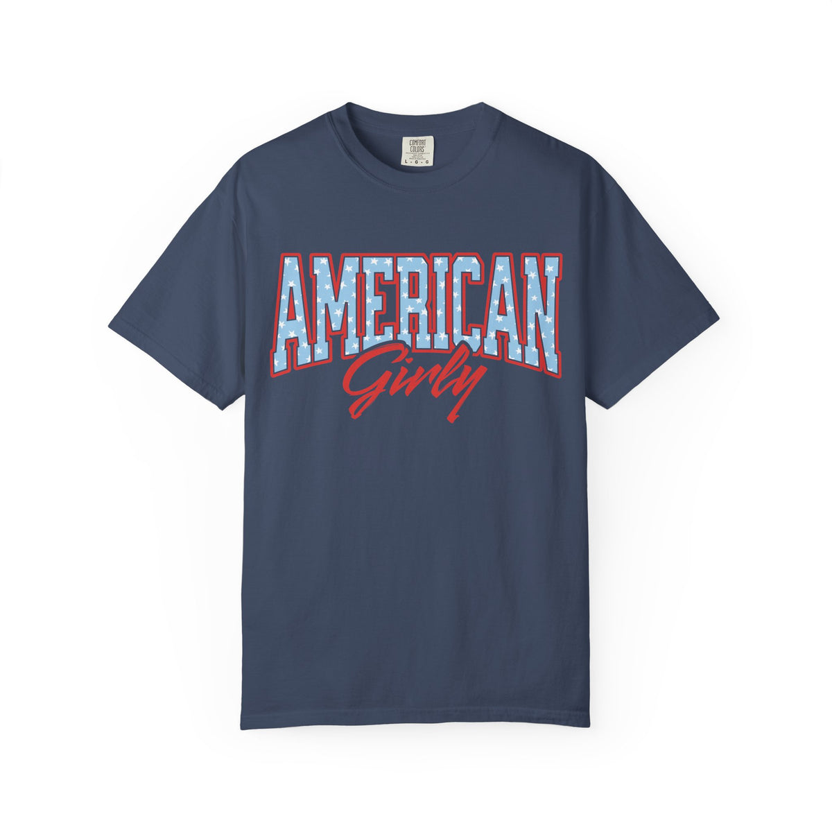 American Girly Varsity Letters T‑Shirt 4th of July Patriotic Tee