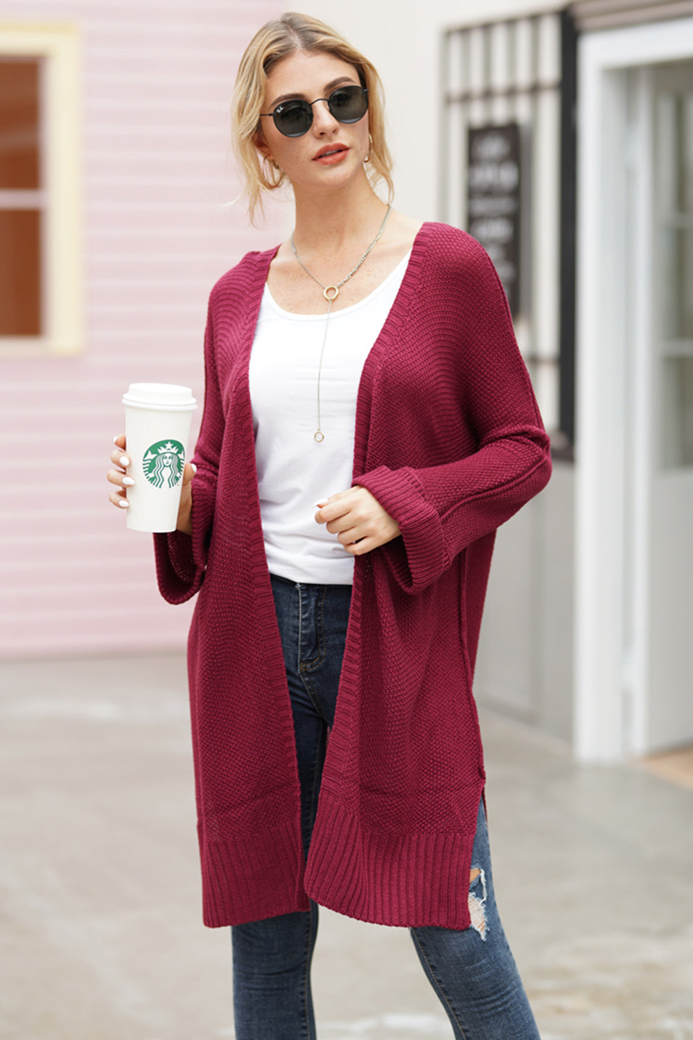 Open Front Long Sleeve Cardigan - Sydney So Sweet