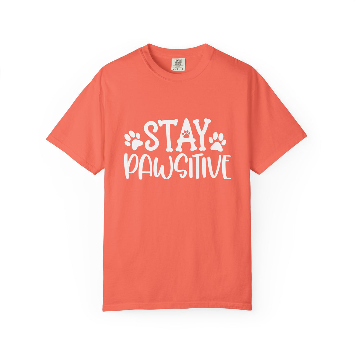 Stay Paw-sitive Paw Print T-Shirt Cute Dog Mom Graphic Tee