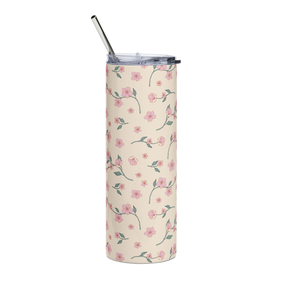 Vintage Pink Blossom 20oz Stainless Steel Tumbler Insulated Travel Cup
