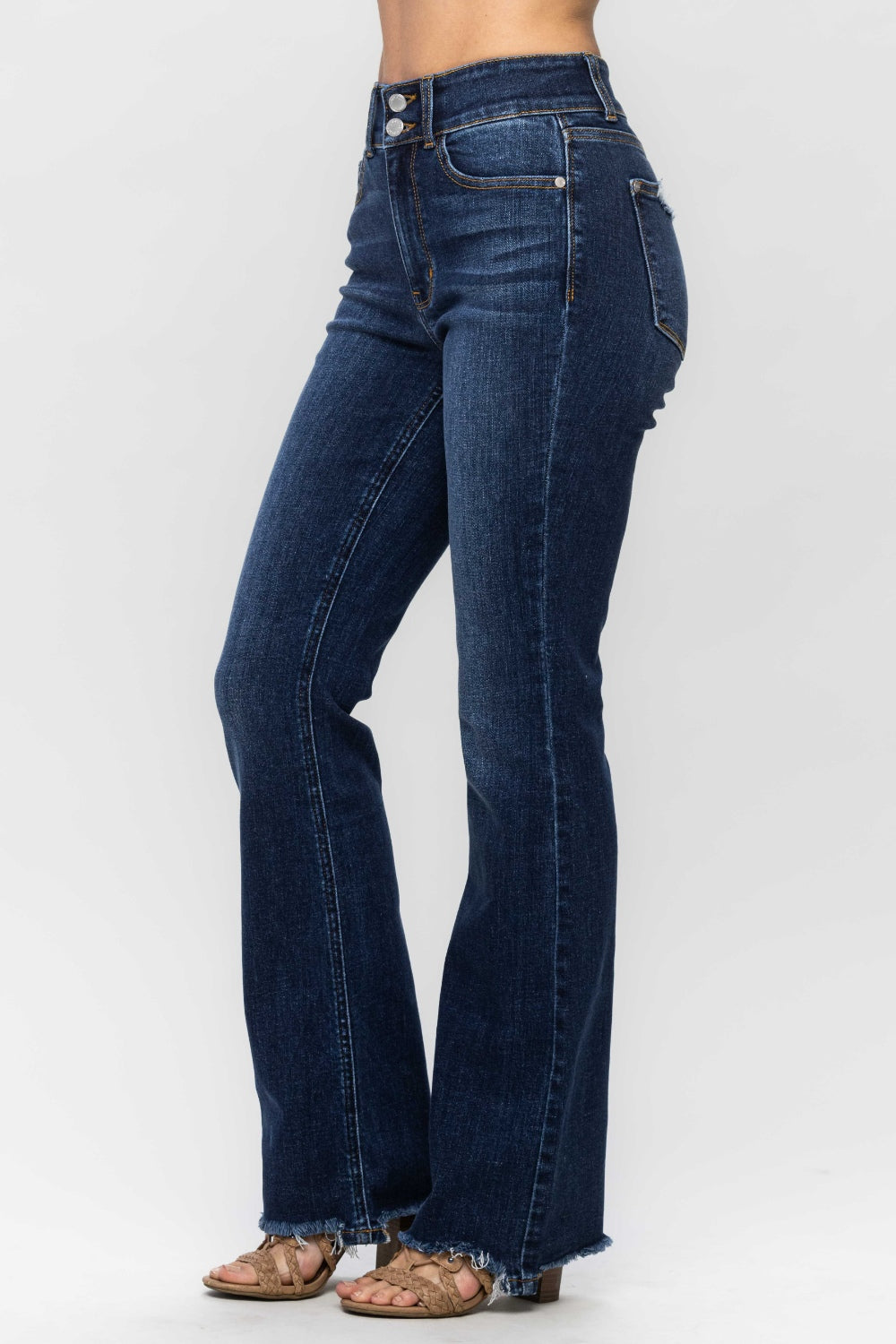 Judy Blue Full Size Frayed Hem Bootcut Jeans - Sydney So Sweet