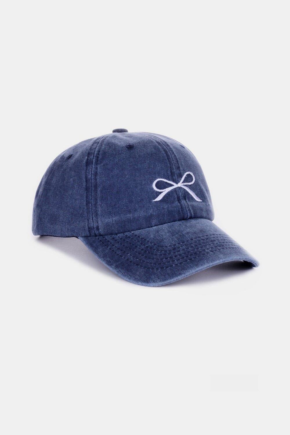 Zenana Bow Embroidered Washed Cotton Caps - Sydney So Sweet