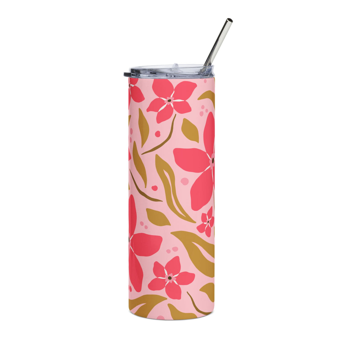 Pink Spring Blooms II 20oz Floral Stainless Steel Tumbler Travel Cup