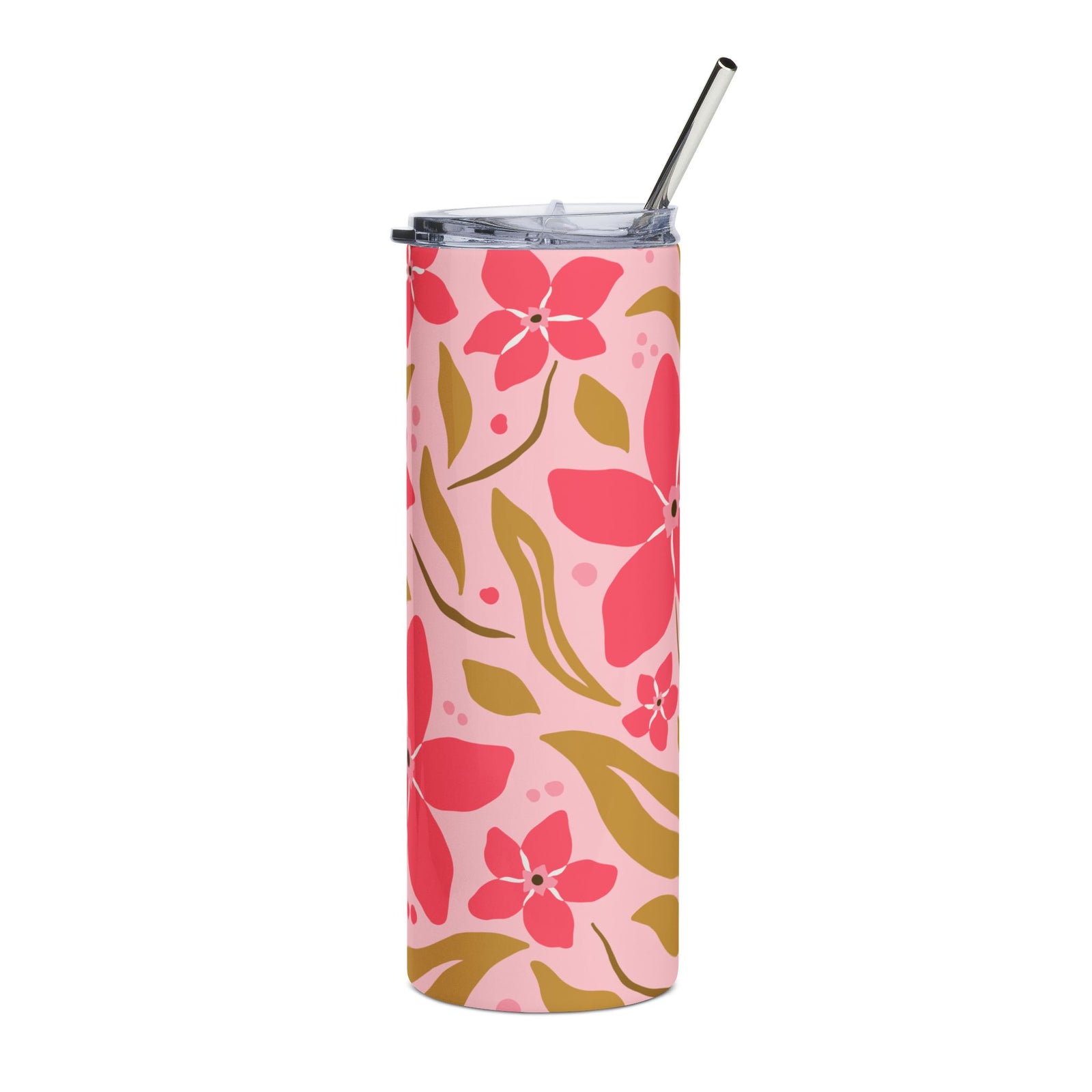 Pink Spring Blooms II 20oz Floral Stainless Steel Tumbler Travel Cup