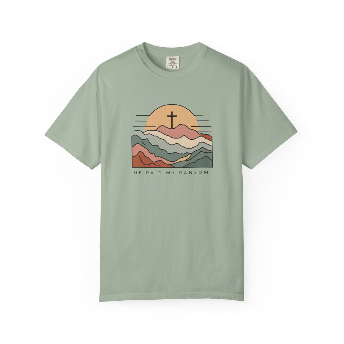 He Paid My Ransom Christian Mountain Cross Graphic T-Shirt Unisex Tee
