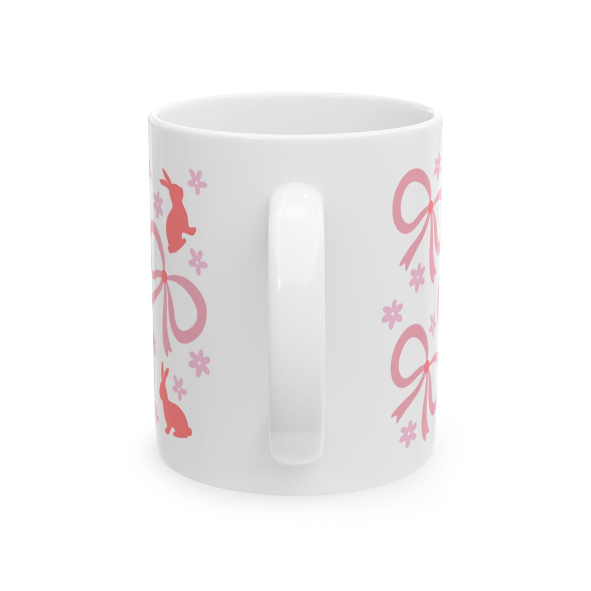 Pink Bunny Bows Cute Ceramic Mug Coffee Cup (11oz & 15oz)