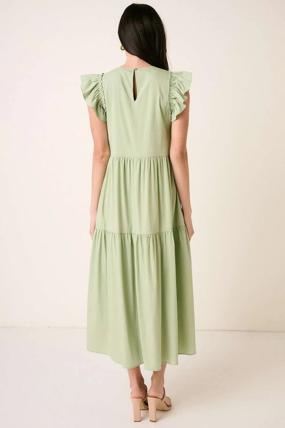 Mittoshop Ruffle Short Sleeve Tiered Maxi Dress - Sydney So Sweet