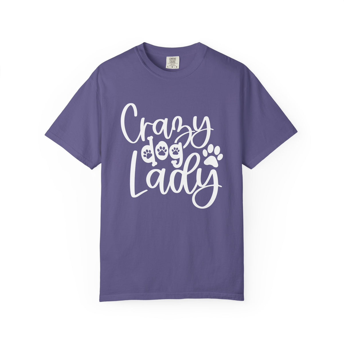 Crazy Dog Lady T-Shirt Paw Print Graphic Tee for Dog Moms