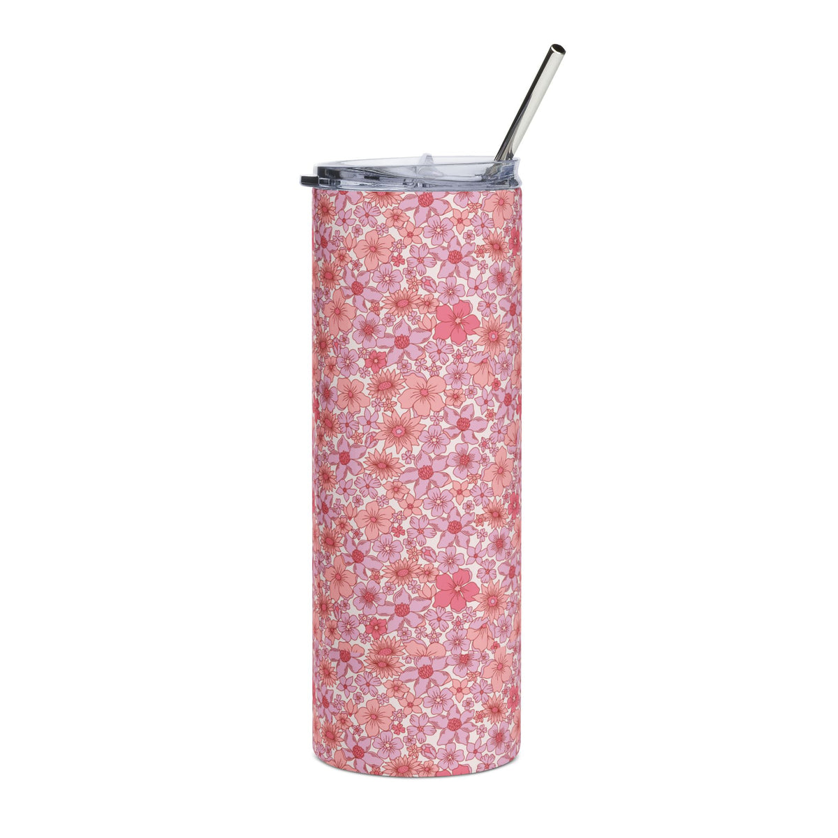 Perfect Pink 20oz Pink Floral Stainless Steel Tumbler Travel Cup