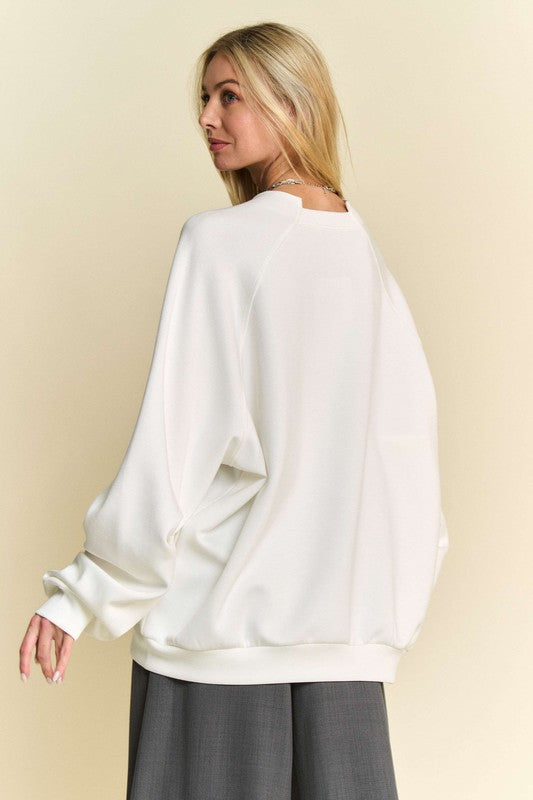 Davi & Dani Round Neck Raglan Sleeve Sweatshirt - Sydney So Sweet