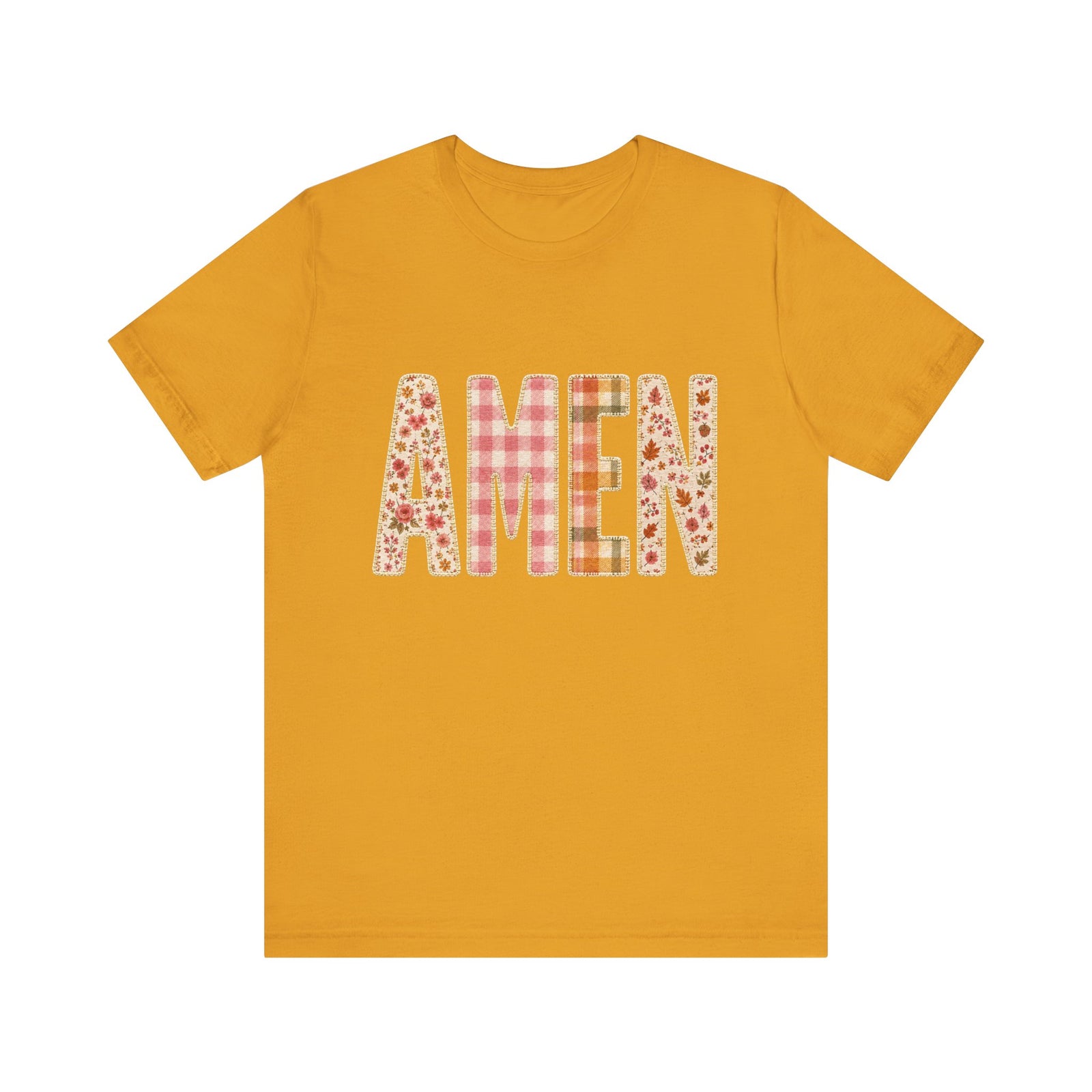 AMEN Floral Plaid Tee Women's Christian Graphic T-Shirt