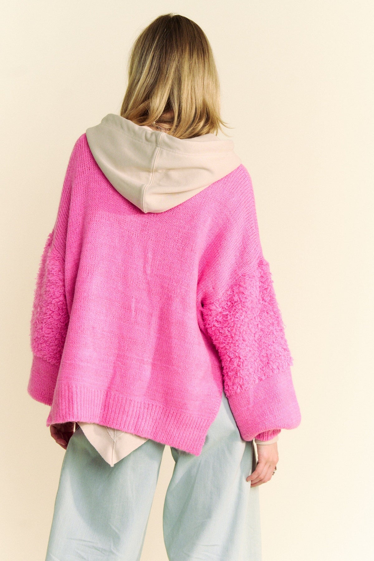 Davi & Dani Side Slit Open Front Long Sleeve Cardigan - Sydney So Sweet