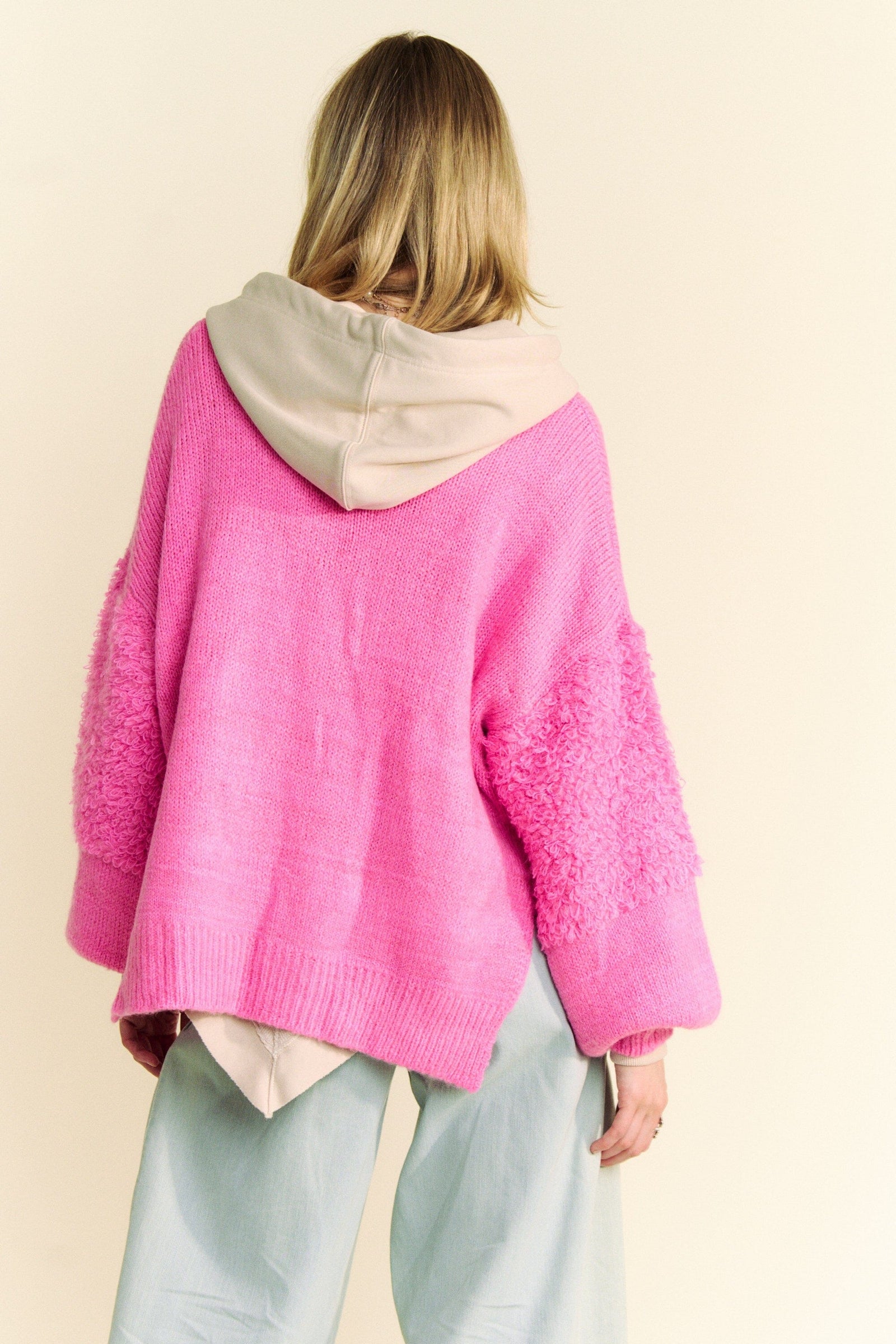 Davi & Dani Side Slit Open Front Long Sleeve Cardigan - Sydney So Sweet