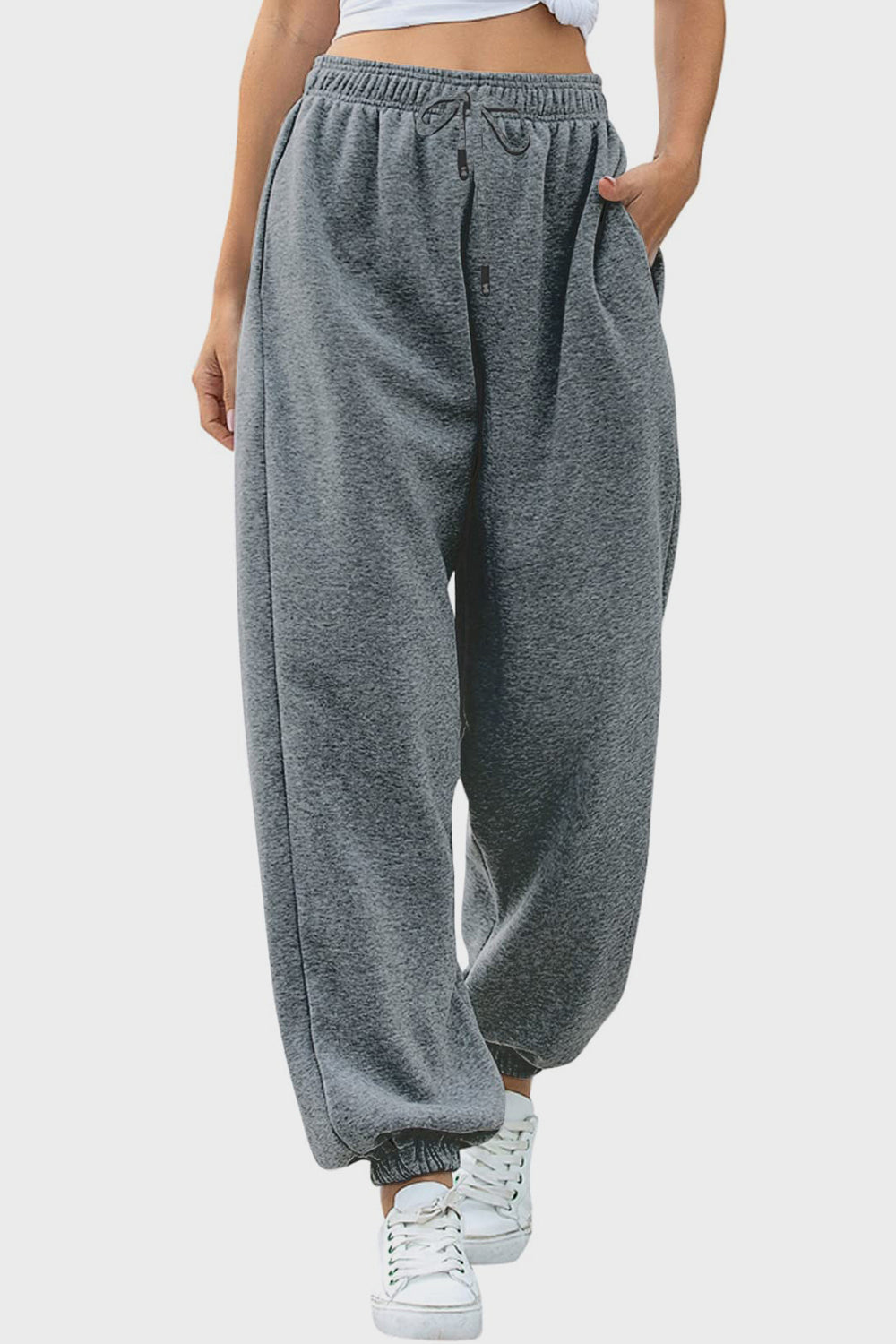 Elastic Waist Joggers with Pockets - Sydney So Sweet