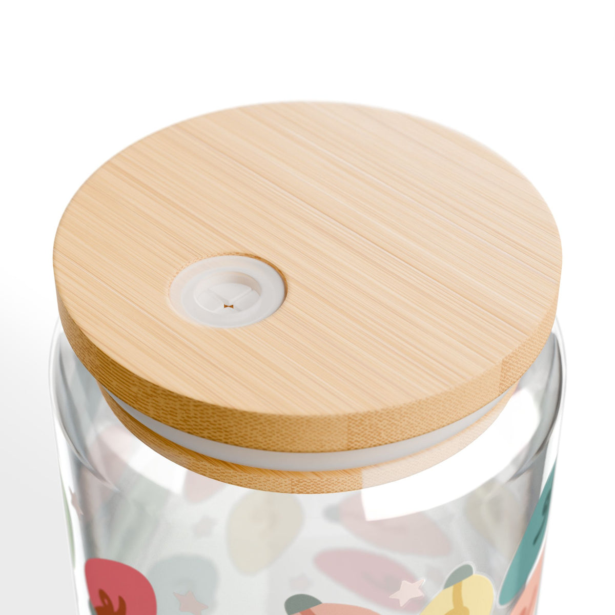 Bright Christmas Lights Sipper Glass 16oz Reusable Drink Jar with Lid & Straw