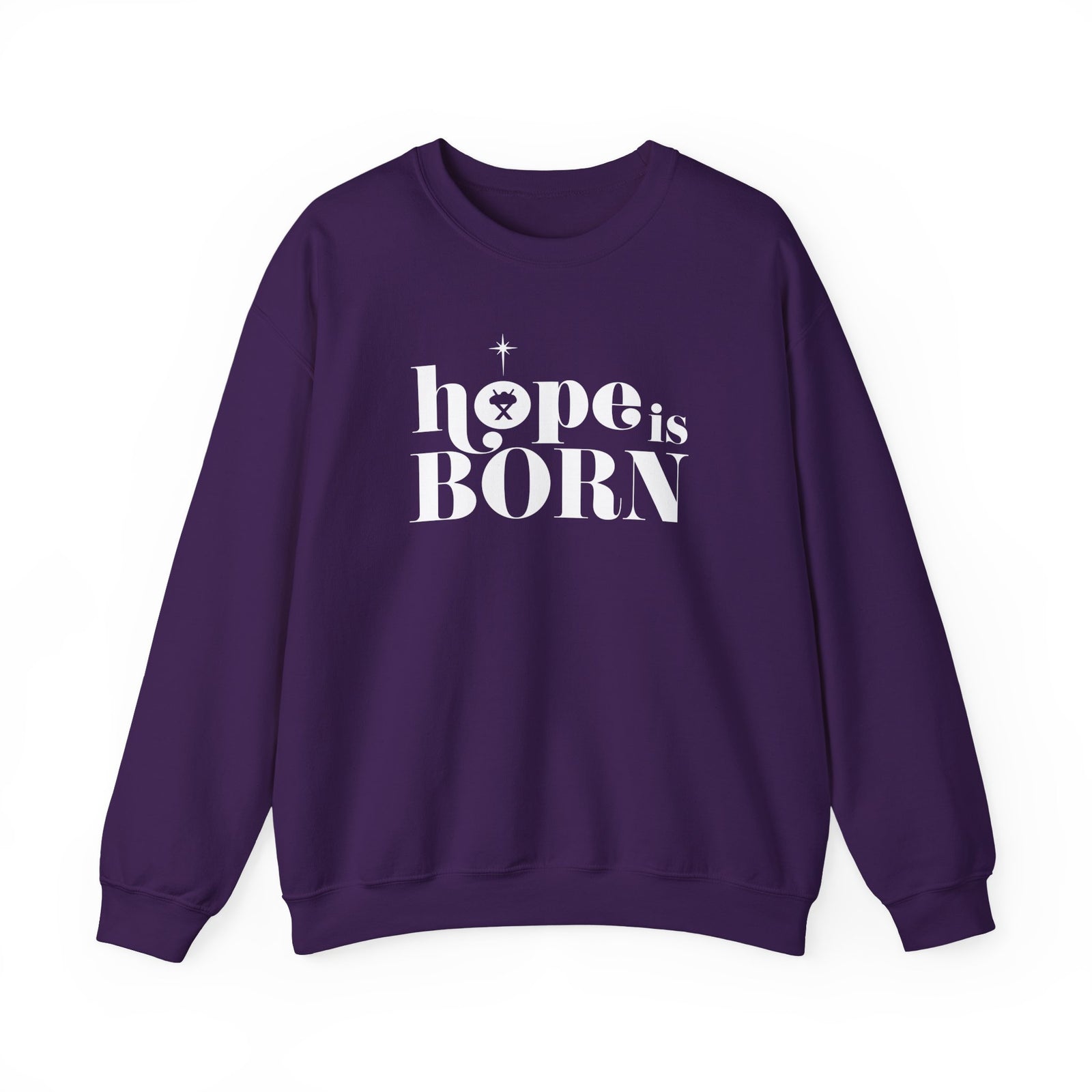 Hope is Born Nativity Christmas Season Crewneck Unisex Sweatshirt