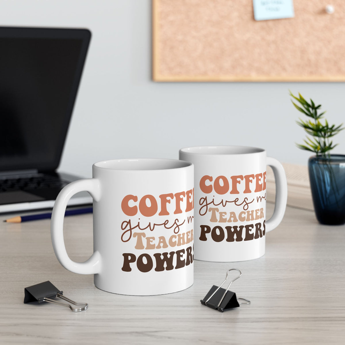 Coffee Gives Me Teacher Powers Cute Ceramic Mug Coffee Cup (11oz & 15oz)