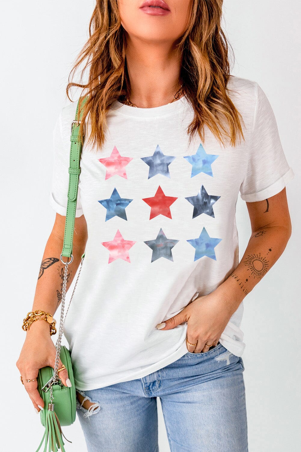 Star Round Neck Short Sleeve T-Shirt - Sydney So Sweet