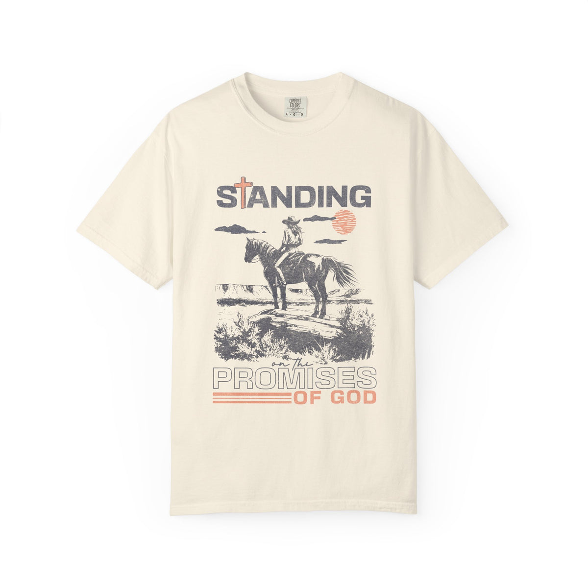 Standing on the Promises of God T-Shirt Vintage Cowgirl Faith Distressed Tee