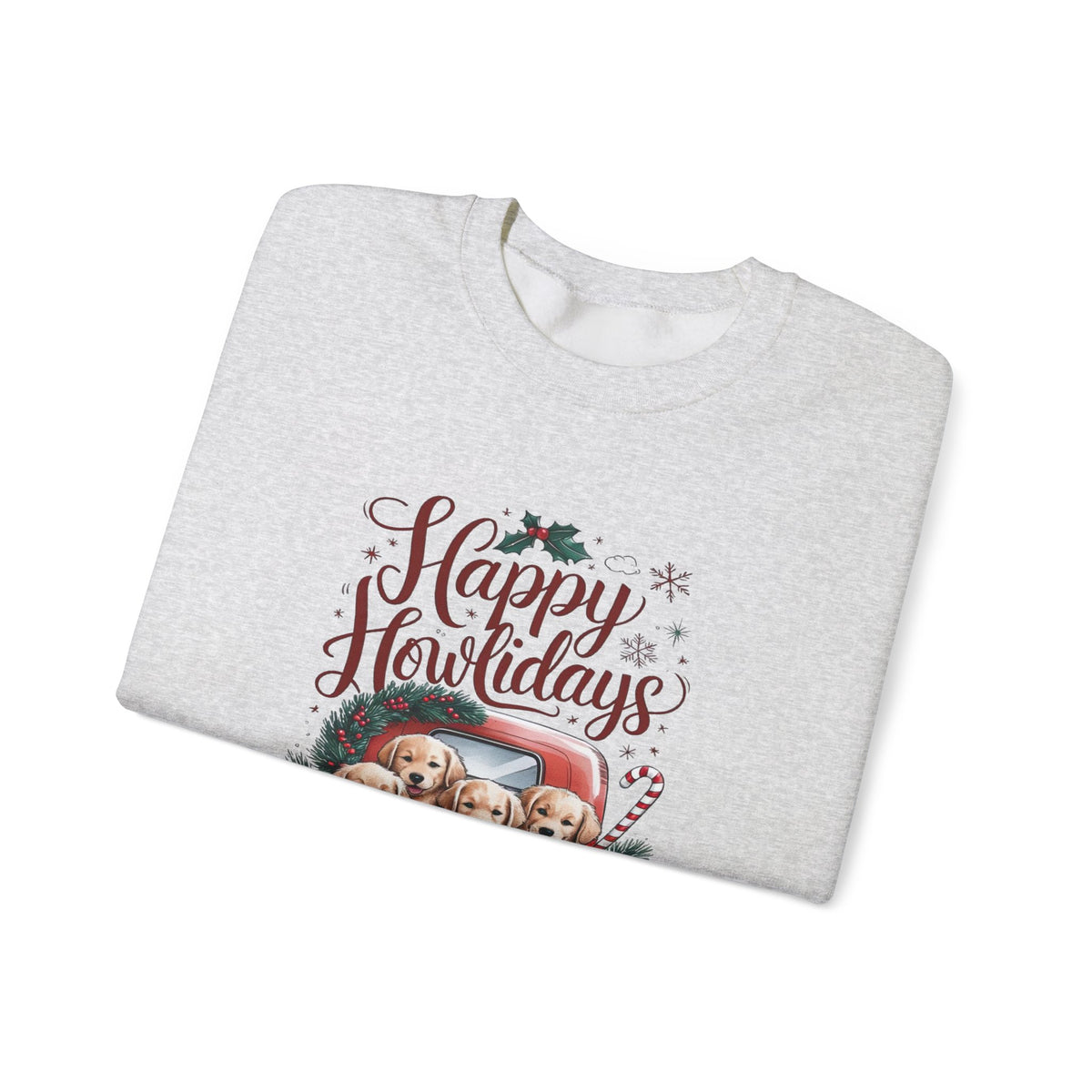 Happy Howlidays Puppy Crewneck Unisex Sweatshirt