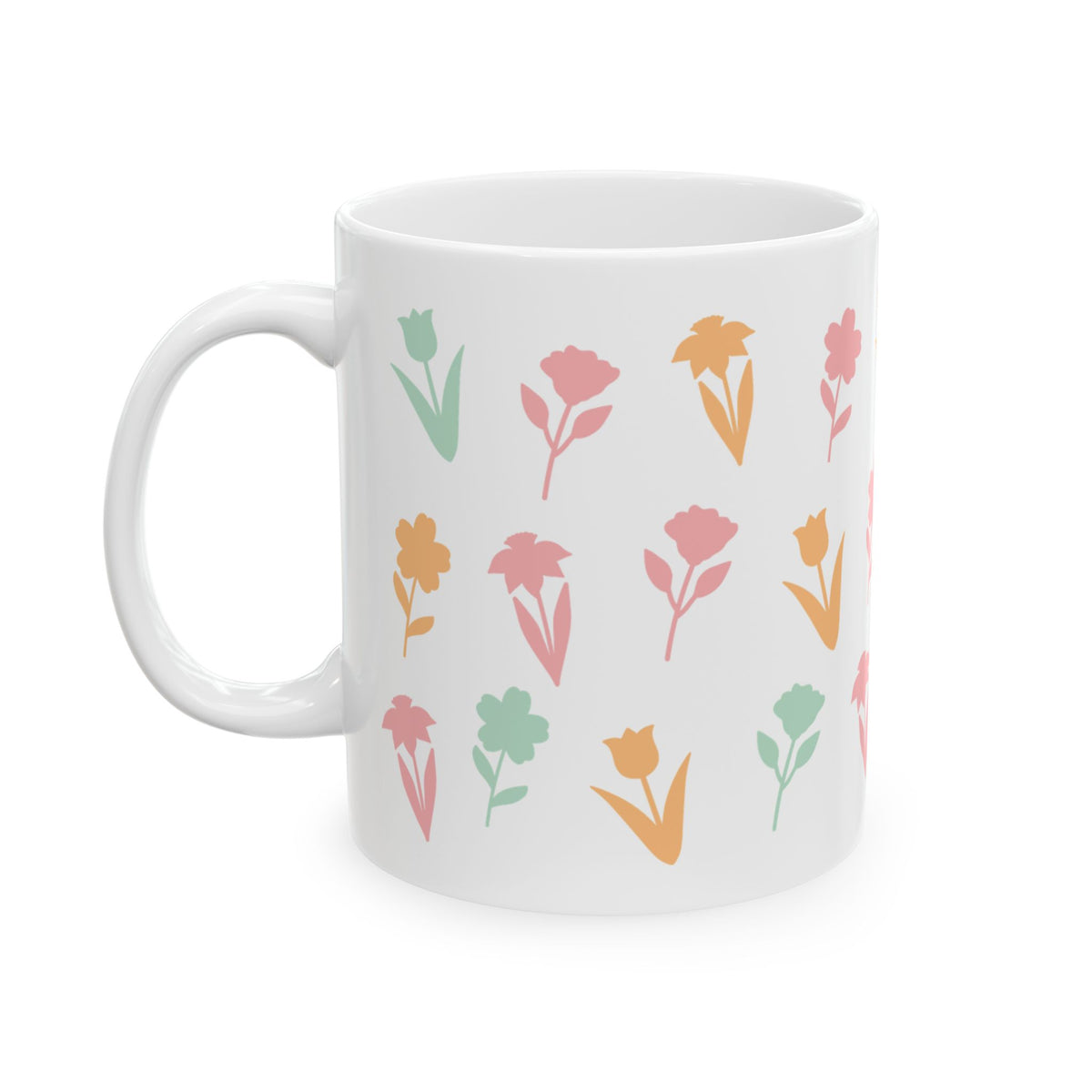 Spring Floral Cute Ceramic Mug Coffee Cup (11oz & 15oz)