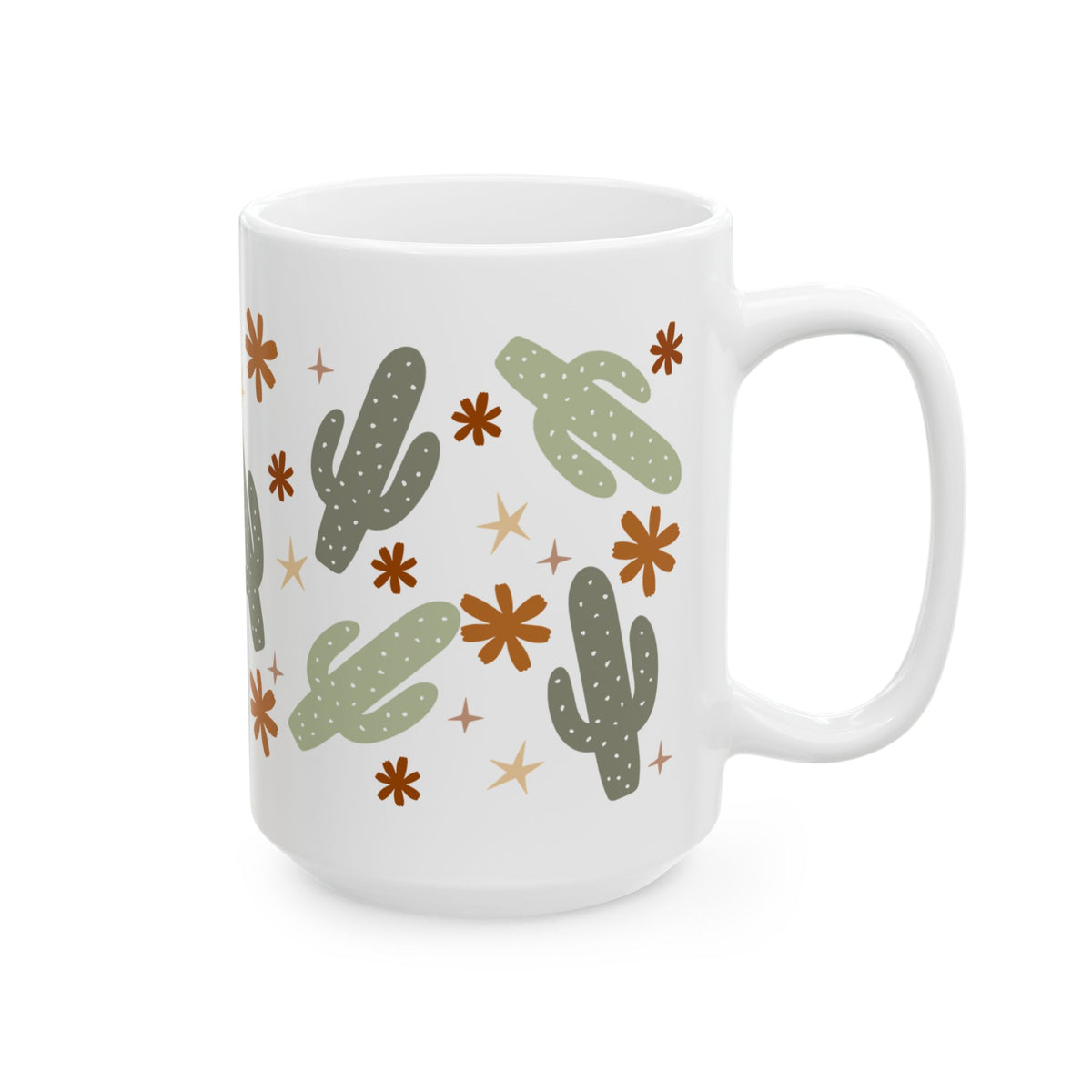 Boho Cactus Cute Ceramic Mug Coffee Cup (11oz & 15oz)