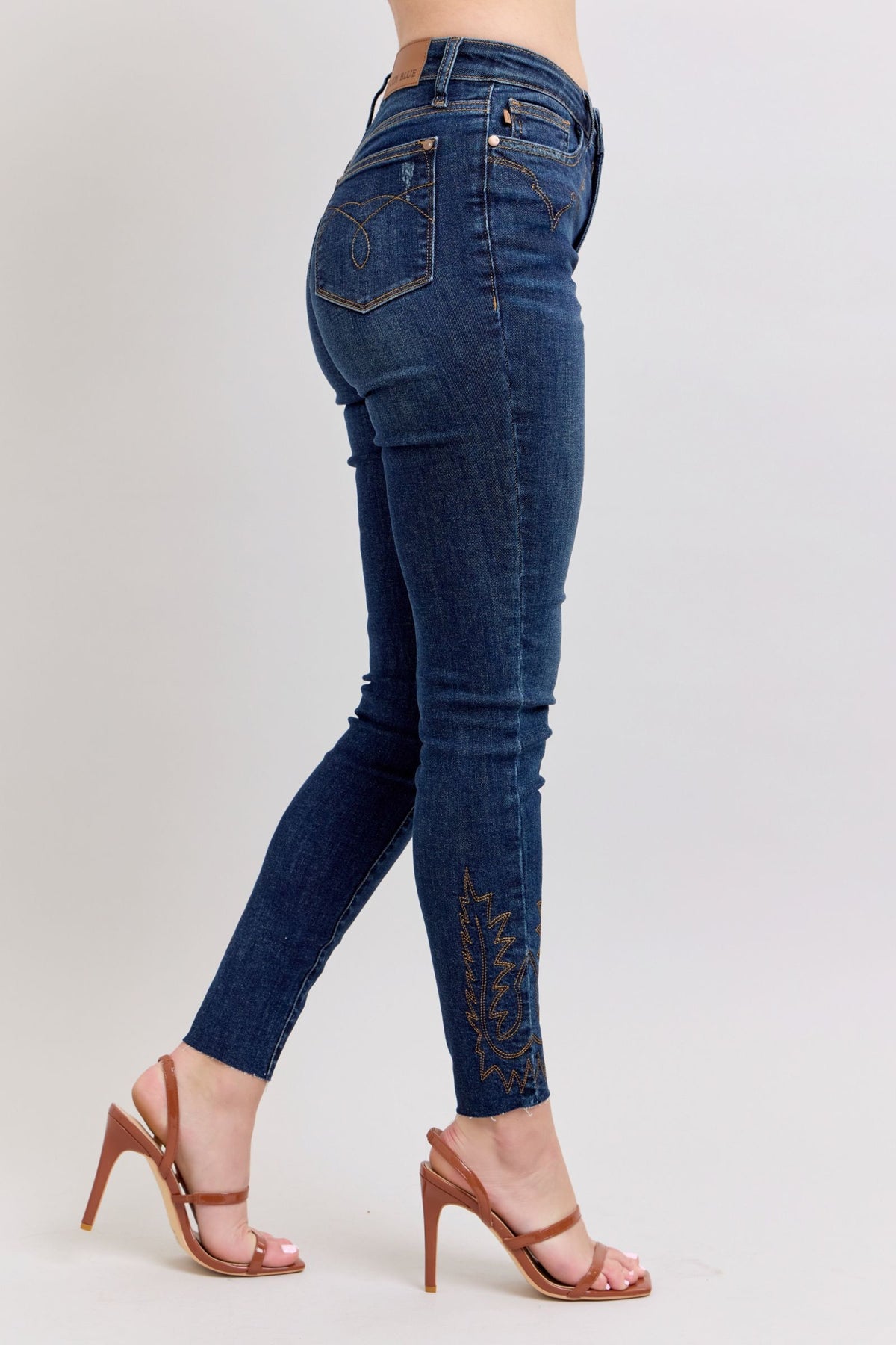 Judy Blue Full Size Embroidered High Rise Skinny Jeans Plus Size - Sydney So Sweet