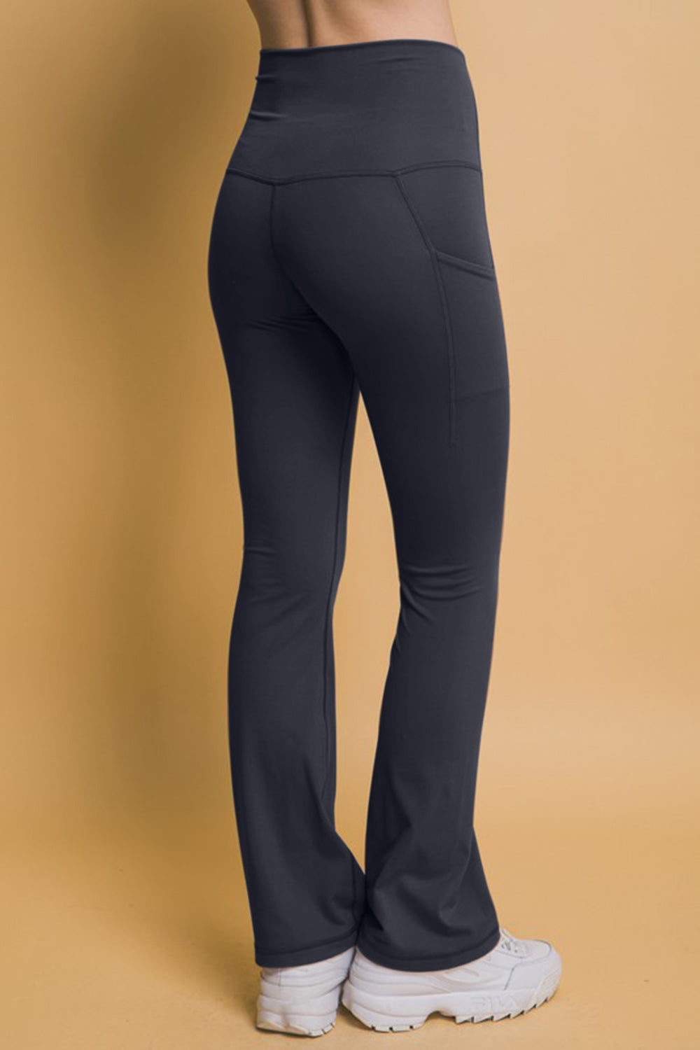 Love Tree High Waist Flare Active Leggings with Side Pockets - Sydney So Sweet