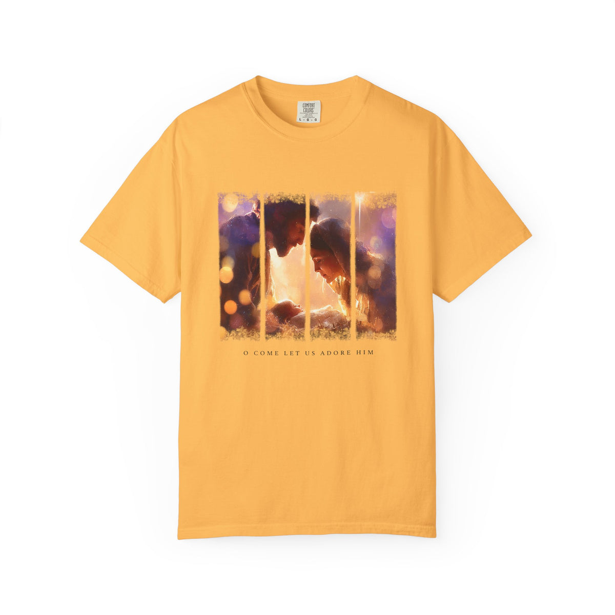 O Come Let Us Adore Him Holy Family Christmas T-Shirt Christian Graphic Tee