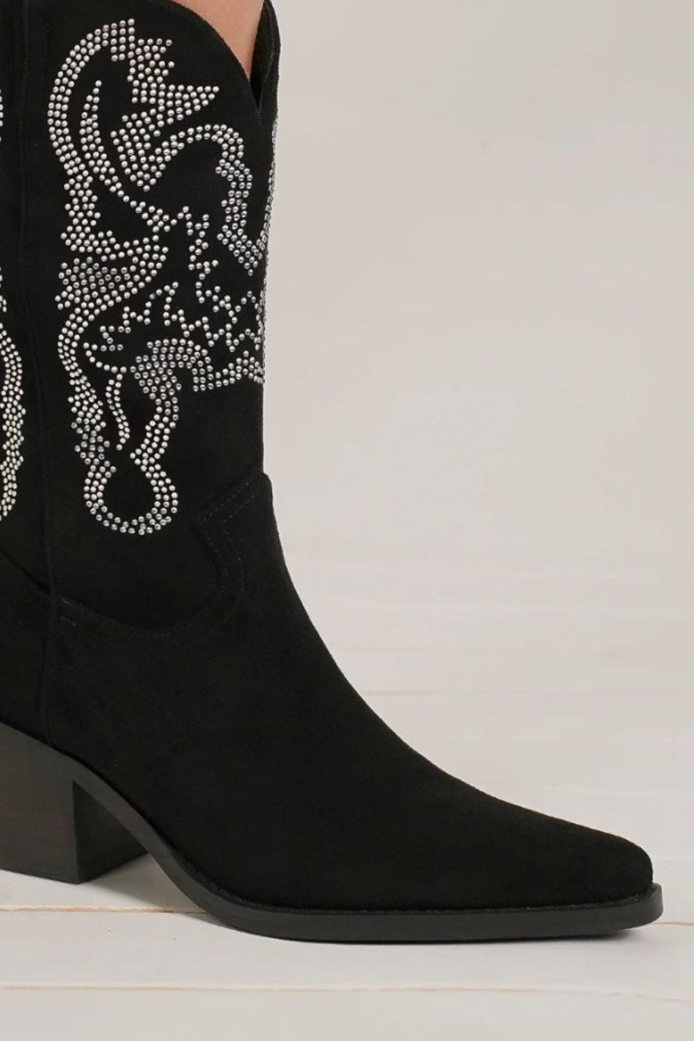 Beast Fashion Rhinestone Detail Point Toe Boots - Sydney So Sweet